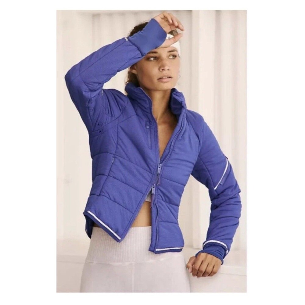 Fp Movement Gathering Storm Run Puffer Coat Blueberry Size L Sold Out $188 NWT